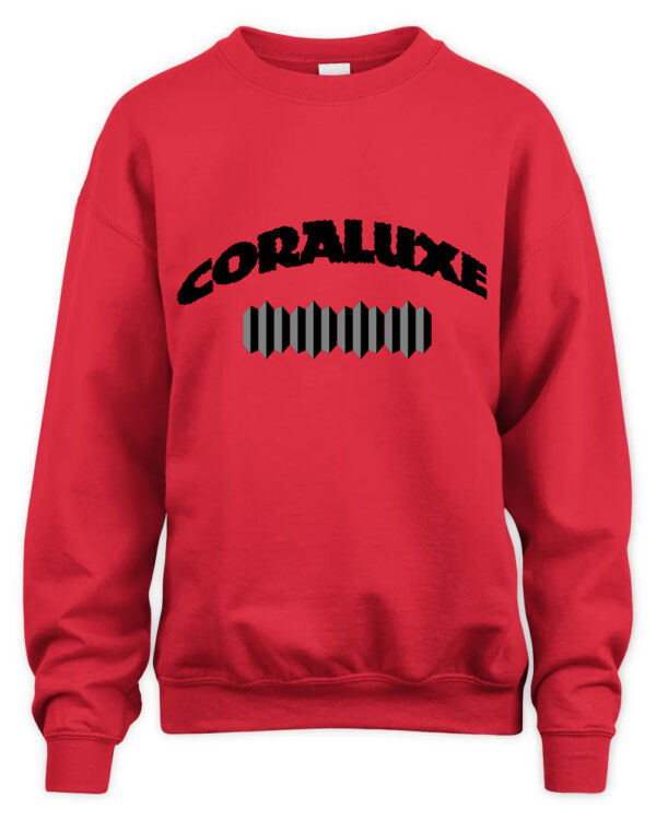 Urban Fashion Sweatshirt Highlighting CORALUXE Wordmark and 3D Emblem